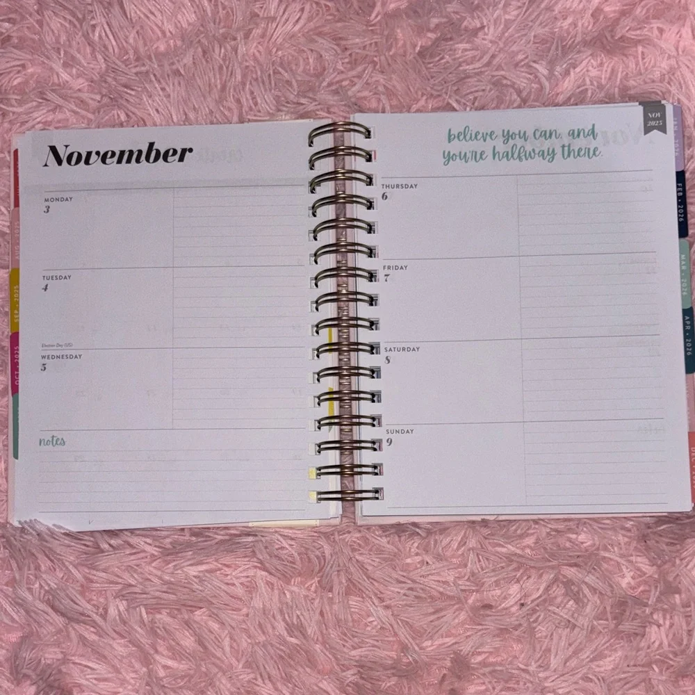 Eccolo Blush Pink Weekly & Monthly Planner Years 25-26